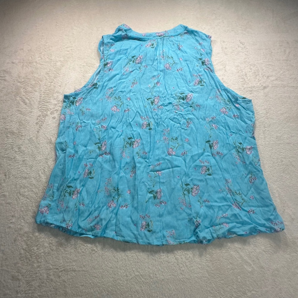 Papermoon Phoenix Tank Top Turquoise Floral Sleeveless Blouse 2XL New - Picture 6 of 6